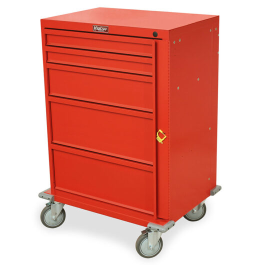 V30-5B Red V-Series Emergency Cart - Quarter Left