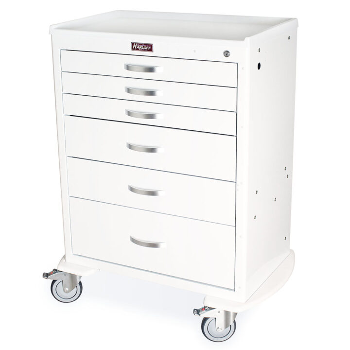 MDS3030K06 White Anesthesia Cart Setup - Quarter Left