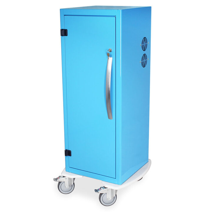 DSC24T-DP Light Blue Savary Dilator Storage Cart - Quarter Left Closed