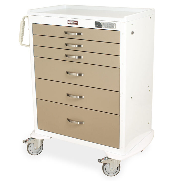 MDS3030EKC06 White and Taupe Medical Treatment Cart - Quarter Left