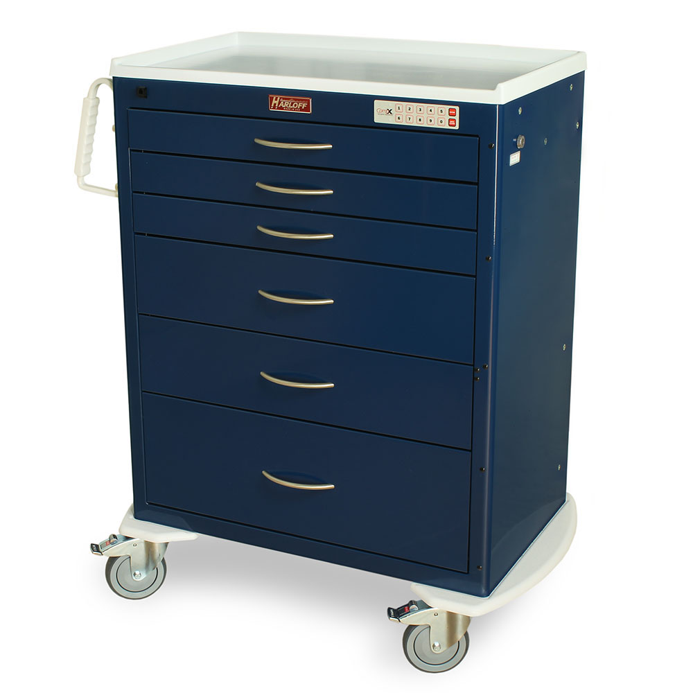 MSeries Tall Medical Treatment Cart, Standard Width, Six Drawers