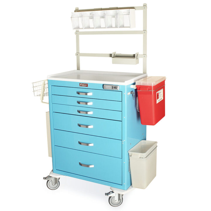 MDS3030E06-ANS3 Light Blue Cart for Anesthesiology - Quarter Left