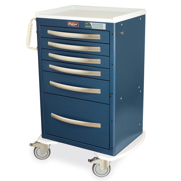 MPA2430EKC16 Hammertone Blue Lightweight Aluminum Isolation Cart - Quarter Left