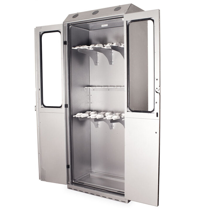 SC8036DRDP-14-CYSTO Hammertone Silver Cystoscope Storage Cabinet - Quarter Left Open