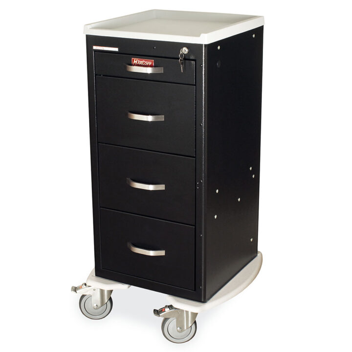 MDS1830K04 Black Infection Control Isolation Cart - Quarter Left