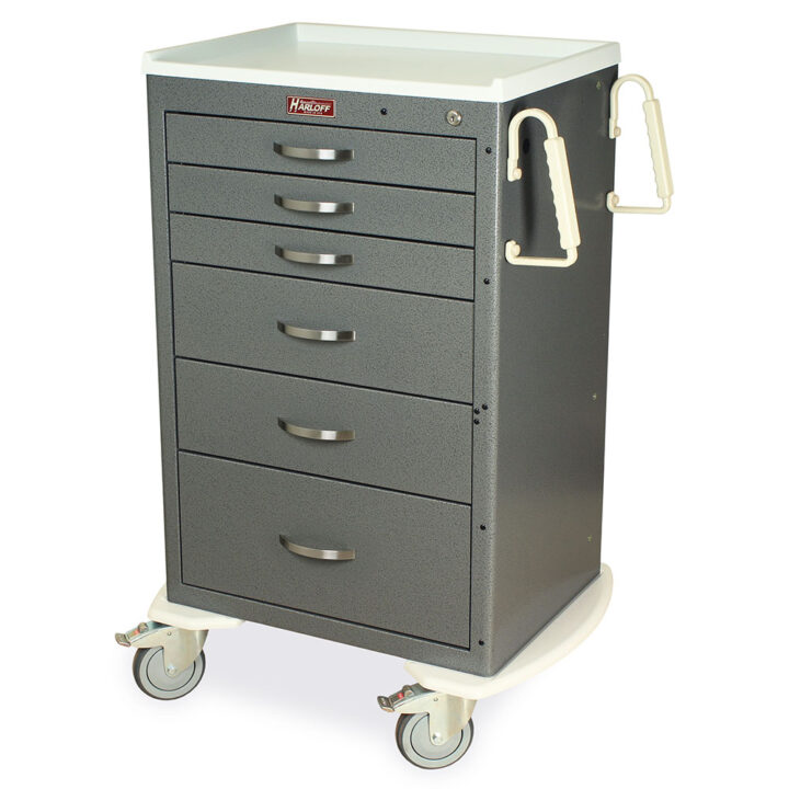 MDS2430K06 Hammertone Gray Hospital Procedure Trolley - Quarter Left