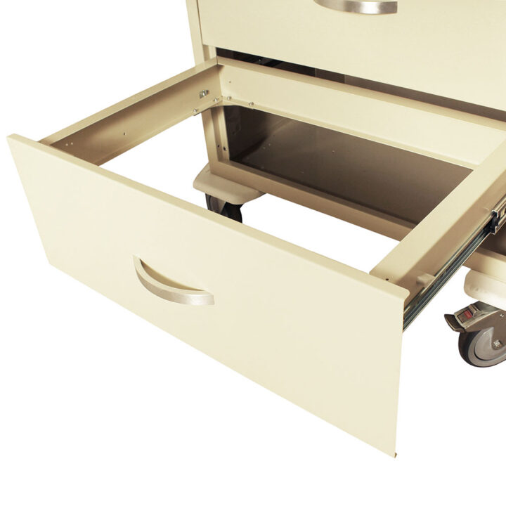 TPS3028EC5 Beige Anesthesia Cart with Removable Trays - 8 inch empty drawer