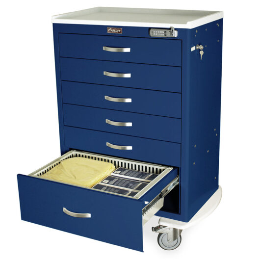 TPS3028EC6 Navy Replaceable Drawers for Medical Cart - Quarter Left Open