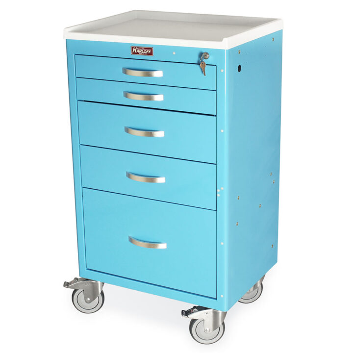 MDS2430K15N5 Light Blue Custom Medical Carts - Quarter Left