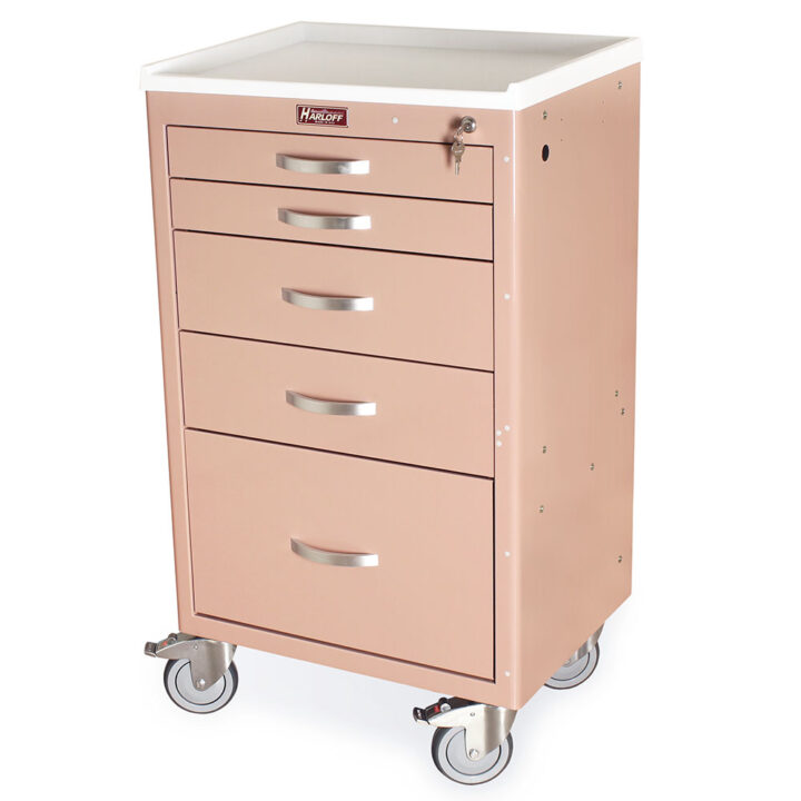 MDS2430K15N5 Mauve Custom Medical Carts - Quarter Left