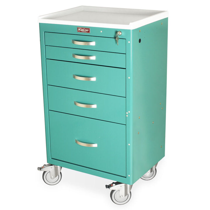 MDS2430K15N5 Teal Custom Medical Carts - Quarter Left