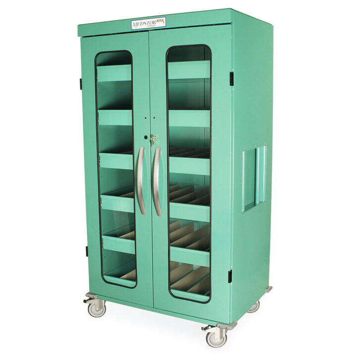 MS-IOL1092 Teal Eye Lens Storage Cart - Quarter Left